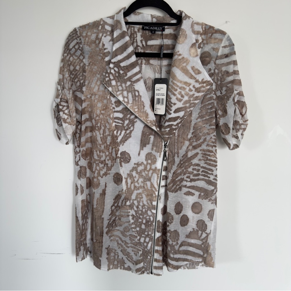 161. Picadilly Canada Zip-Front Textured Blazer - Size S (NWT) - Picture 7 of 8